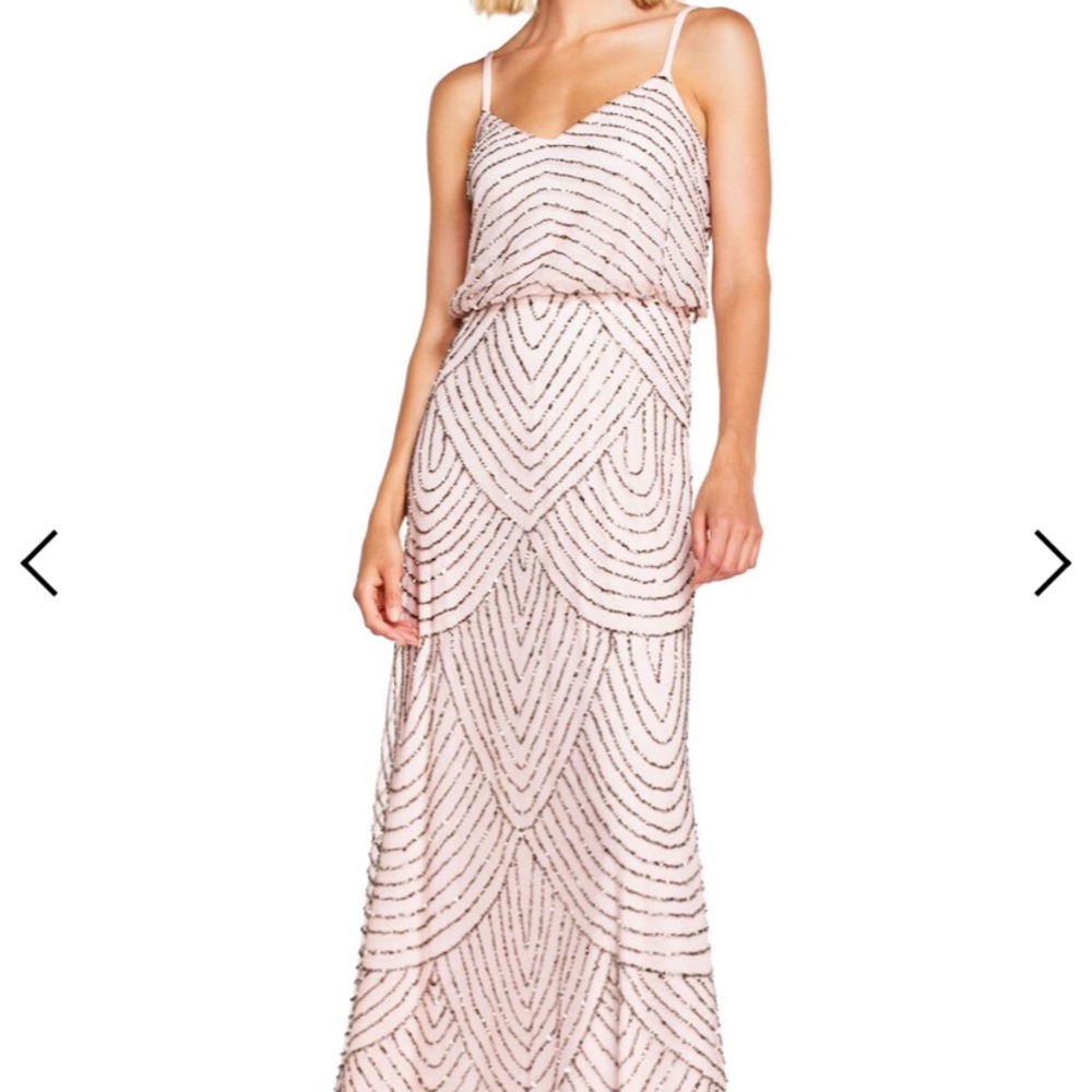 Arianna Papell Art Deco Blouson Beaded Gown